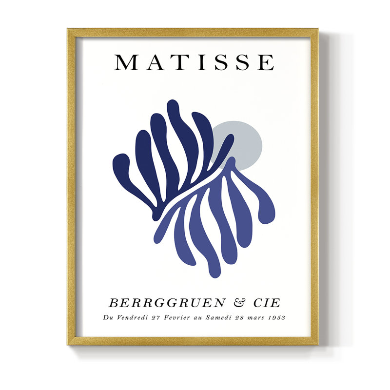 Matisse CCXCVI, reproduction encadrée - bois massif, Or, H 20 po x l 16 po