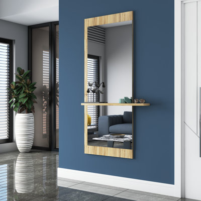 Epling Wood Flat Wall Mirror