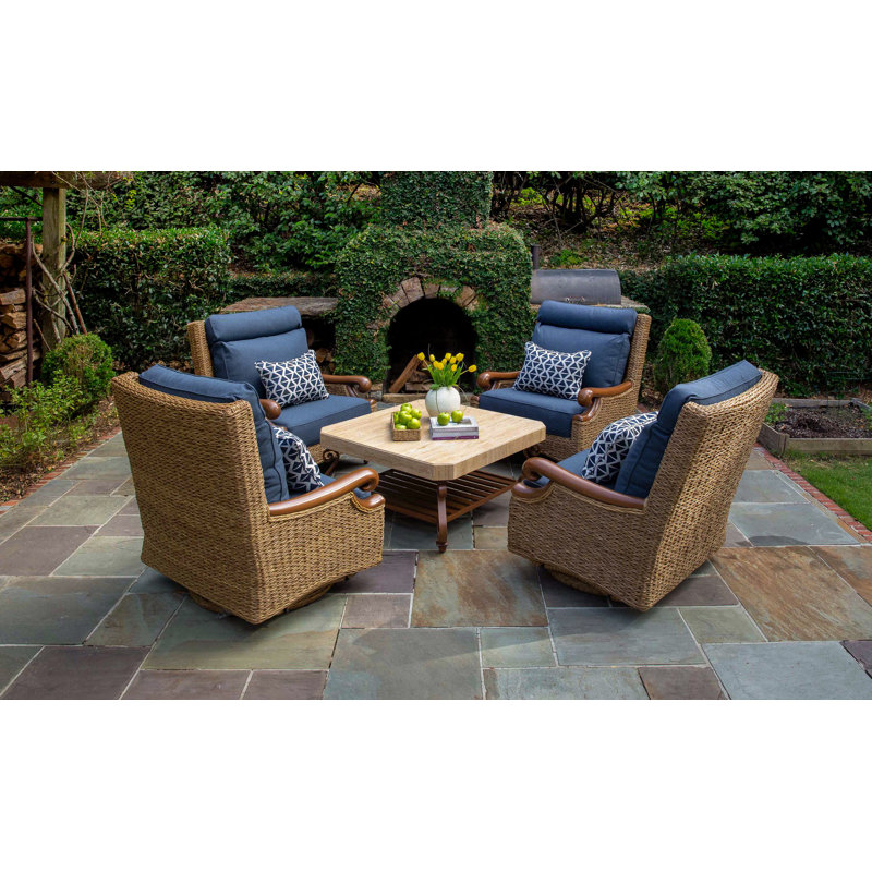 Fauteuil coulissant à dossier haut Brookside, Denim Iona
