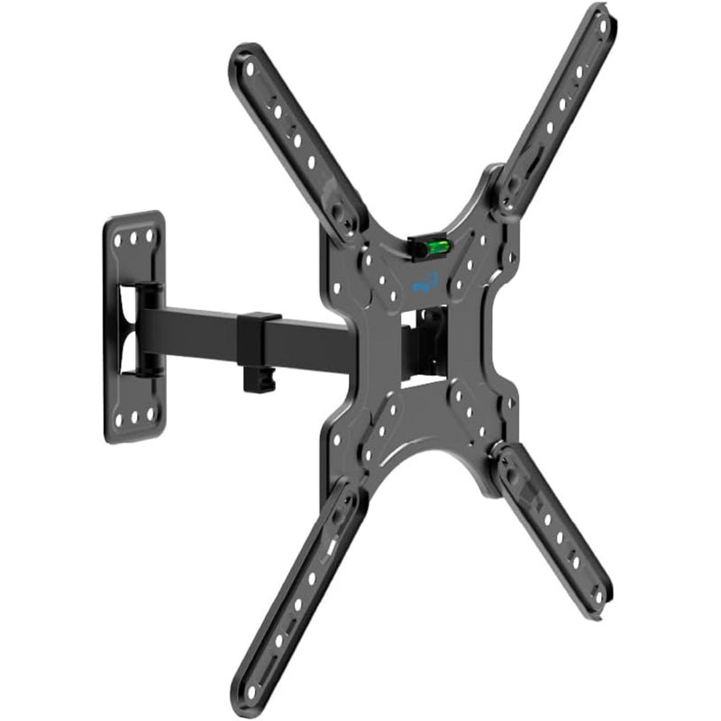 Support mural articulé ELG pour téléviseurs de 26 à 60 pouces, fixation par un seul montant, extension de 25,4 cm, inclinaison +5°/-10°, rotation à 90°, VESA 400×400, charge maximale 30 kg, préassemblé, acier au carbone, gestion des câbles, MT400AR, noir