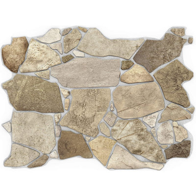 Retro-Art 3D Wall Panels | Pack of 6 | Wild Stone Brown/Beige/Grey | 17.5" x 23.75" 17.28 sq.ft.