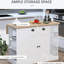 Îlot de cuisine 47 po, blanc, avec solutions de rangement modernes