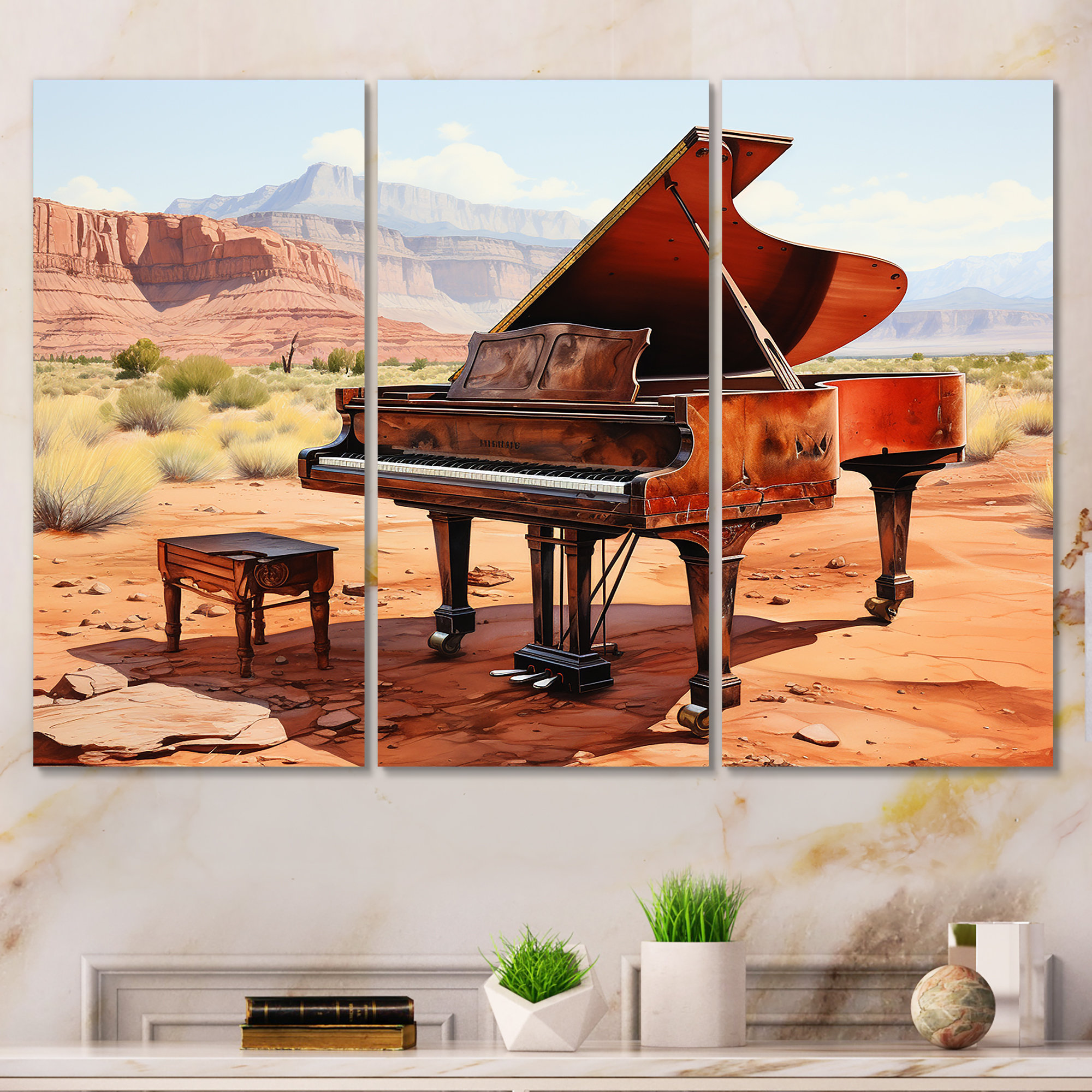 Lark Manor™ Desert Piano Melody I - Piano Wall Art | Wayfair