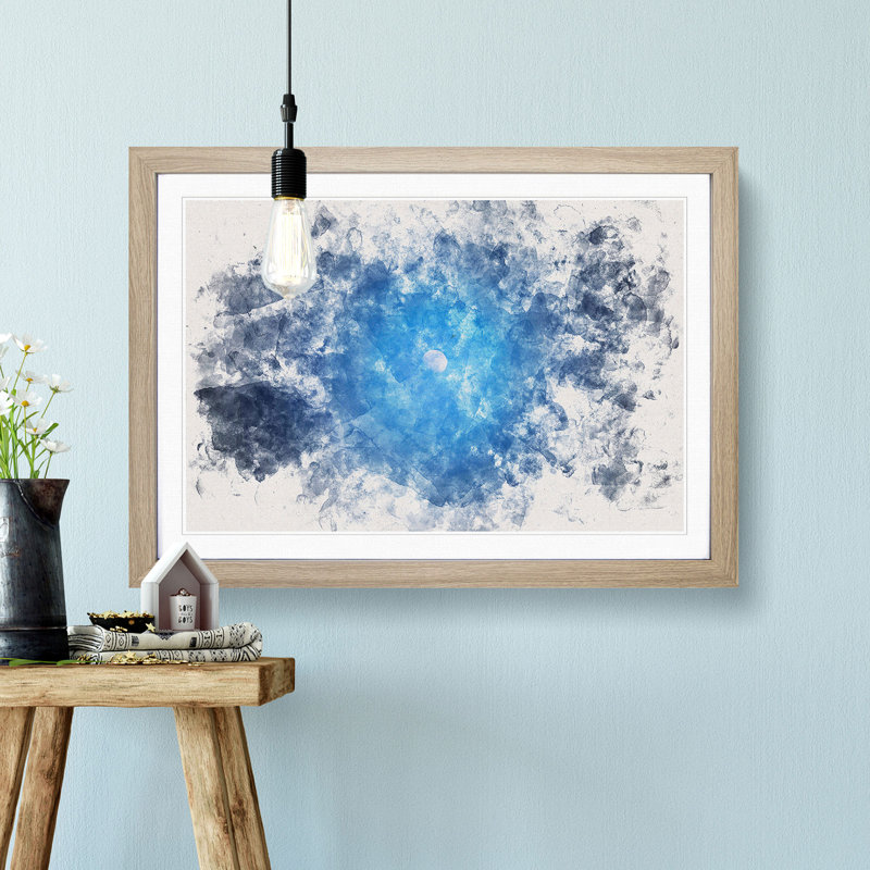 Half Moon - Picture Frame Painting Print, 40cm H x 60cm W x 2cm D, Oak Framed