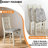 Plano Kitchen Chairs with Polyester Seat, 3-X Back, Set of 2, Linen White Finish-2085833571