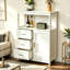 Armoire de rangement avec tablette ouverte et 3 tiroirs-87844603