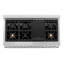 Cuisinière à double combustible ZLINE 48 po avec 6 brûleurs et plaque chauffante en acier satiné ZLINE-89978651