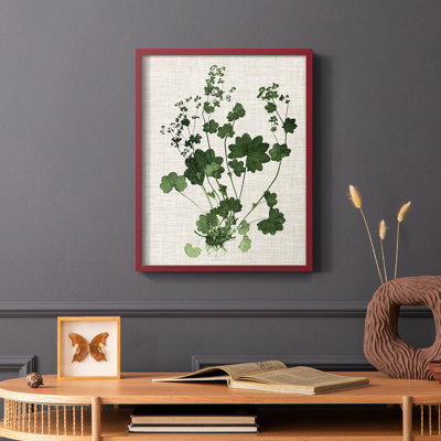 «Forest Foliage on Linen III», reproduction encadrée - bois massif