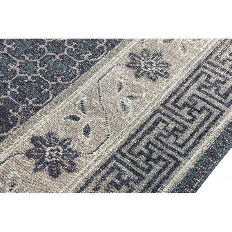 Distressed Homage Handmade Kilim Wool Floral and Geometric Area Rug, Rectangle 5' x 8'
