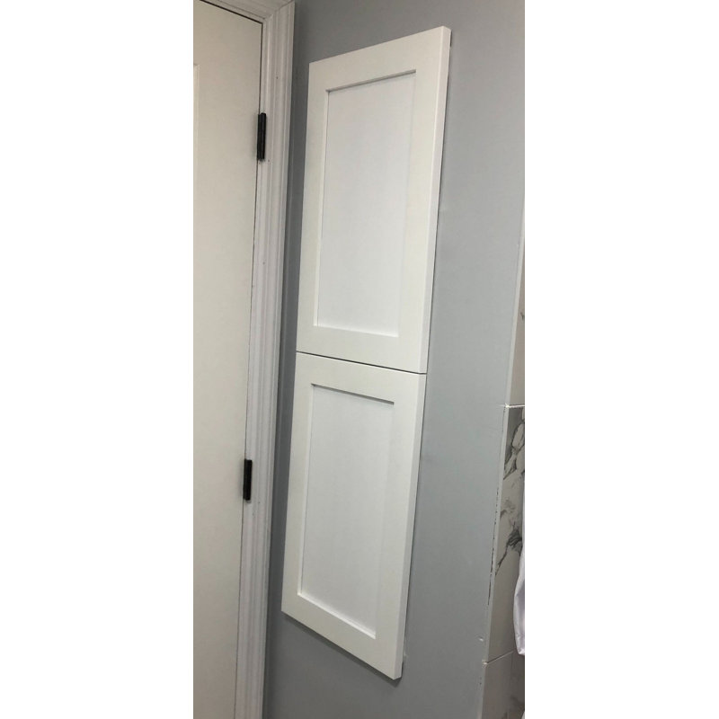 Frontline Shaker Recessed Frameless 2 Door Medicine Cabinet with Adjustable Shelves, White, 53" H x 15.5" W x 3.5" D