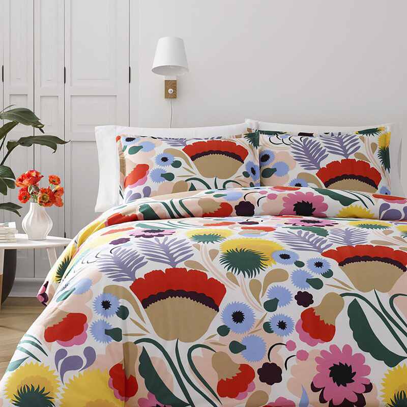 Marimekko Ojakellukka Duvet, Full/Queen Duvet Cover + 2 Standard Shams