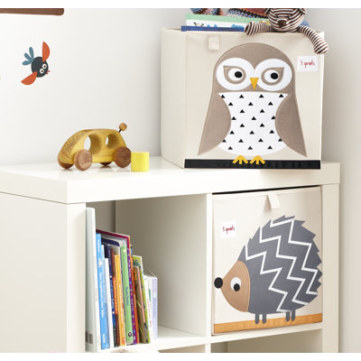 3 Sprouts - Toy Storage Cube for Baby and Kids - Owl