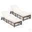 Méridienne d'extérieur avec dossier à 5 positions, coussin et roulettes pour le confort du patio, de la piscine et du jardin