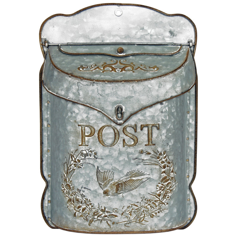 Coppage Steel Wall Mounted Post Box, Silver