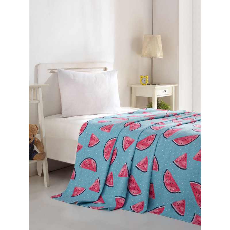 Ensemble de courtepointe 100% coton rouge / bleu 3 pièces
