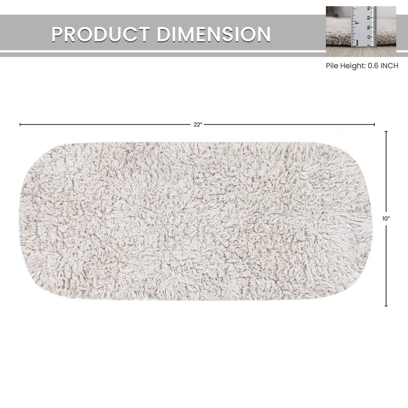 Tapis pour salle de bain Dobrinka, Gris clair, 10 po x 22 po (couvercle de réservoir)
