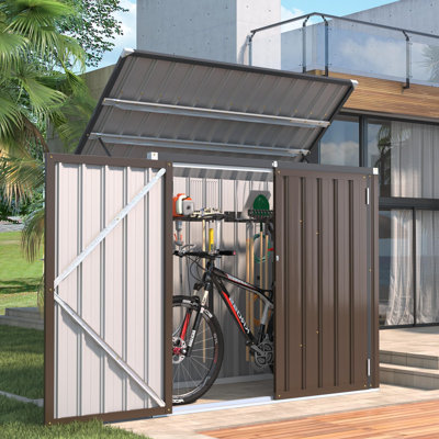 Outdoor Waterproof 5 ft. W x 3 ft. D Metal Flat Storage Shed
