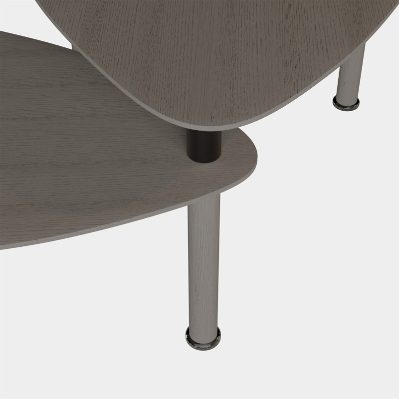 Table basse rotative moderne à 360 degrés pour le salon (table incluse seulement), Brun-noir