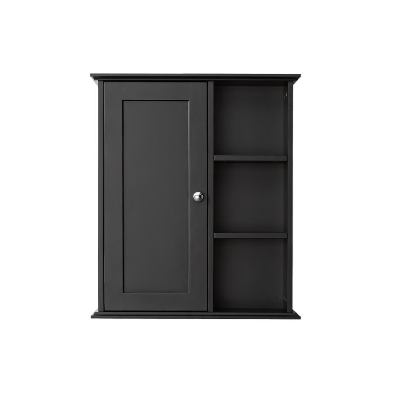Armoire murale de salle de bain 23,6 po, Noir