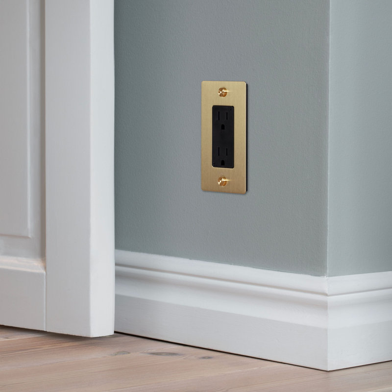 1G Duplex Outlet / Without Logo , Brass