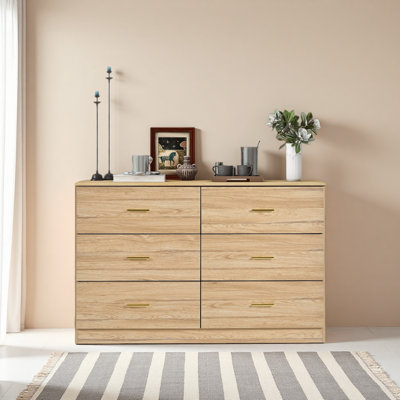Commode moderne à 6 tiroirs pour la chambre à coucher - Vaste commode de rangement, robuste et sécuritaire