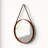 Leather Strap Hanging Wood Wall Mirror-23509694