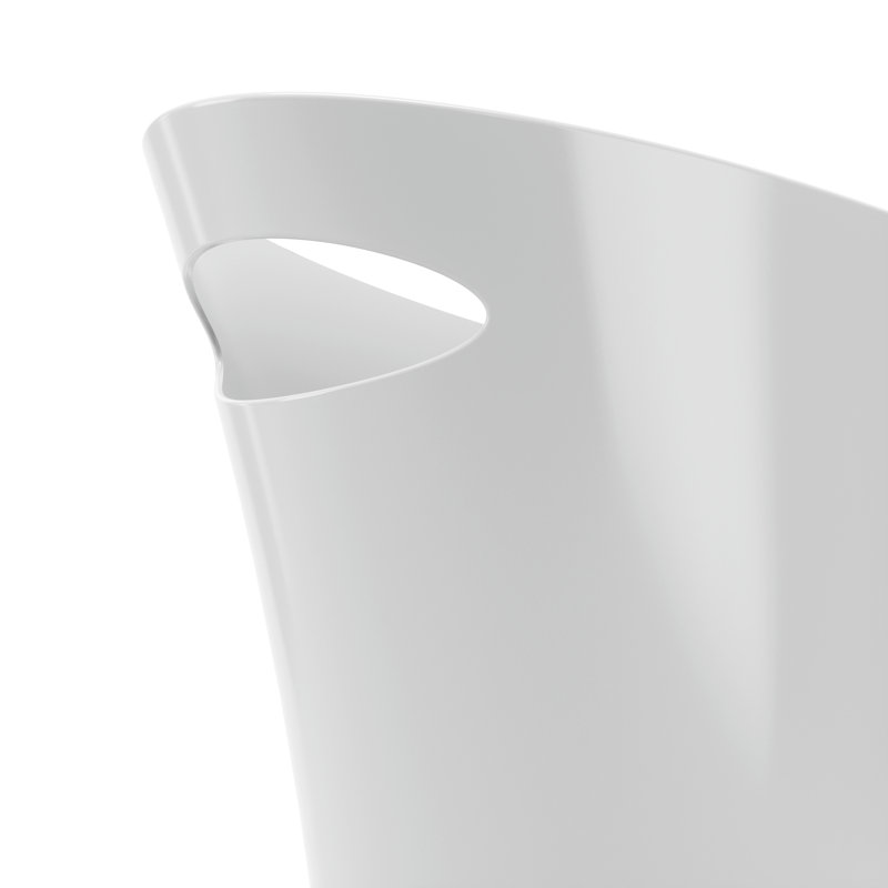 Skinny Plastic Open Waste Basket - 2 Gallons, White