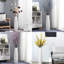 17.7" White Ceramic Ten Striped Floor Vase - Large Decorative Vase For Home, Office, And Centerpieces