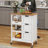 Ariayah Solid Wood Top Kitchen Island Cart with Wheels  & Drawers-1767858112