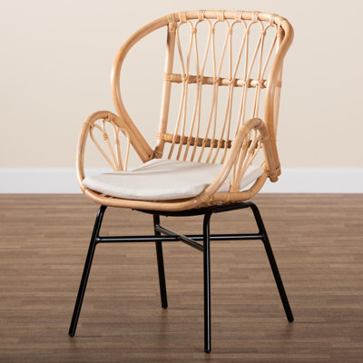21.7" W Rattan Papasan Chair