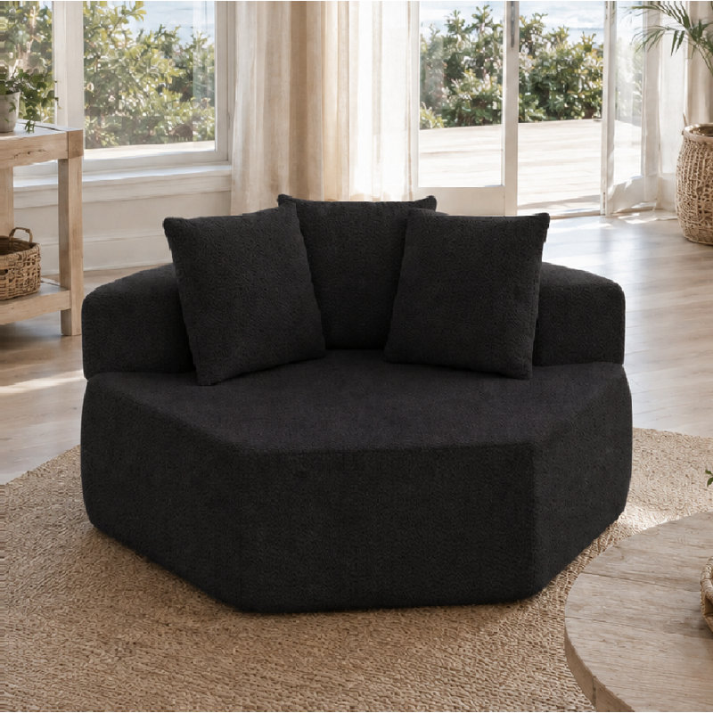 Fauteuil surdimensionné en chenille moderne et reconfigurable moderne pour studios et salles de lecture, 1 pièce