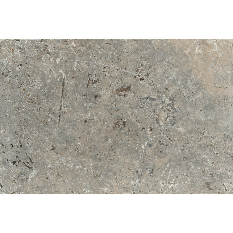 Travertine 16" x 24" Field Tile in Ancient Tumbled Silver