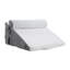 Coussin de lit pour le sommeil, ensemble orthopédique réglable pour lit de 3 pièces, avec housse lavable en jacquard et support en mousse, coussin postopératoire pour soulager les maux de dos par reflux acide, blanc / gris