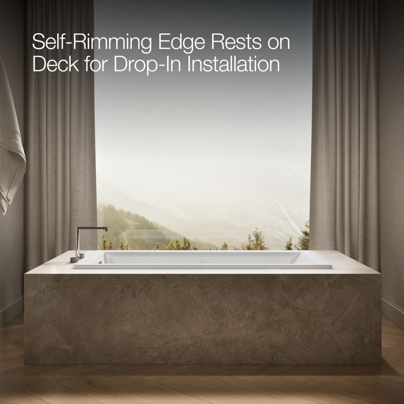 Whirlpool Bath with Reversible Drain, White