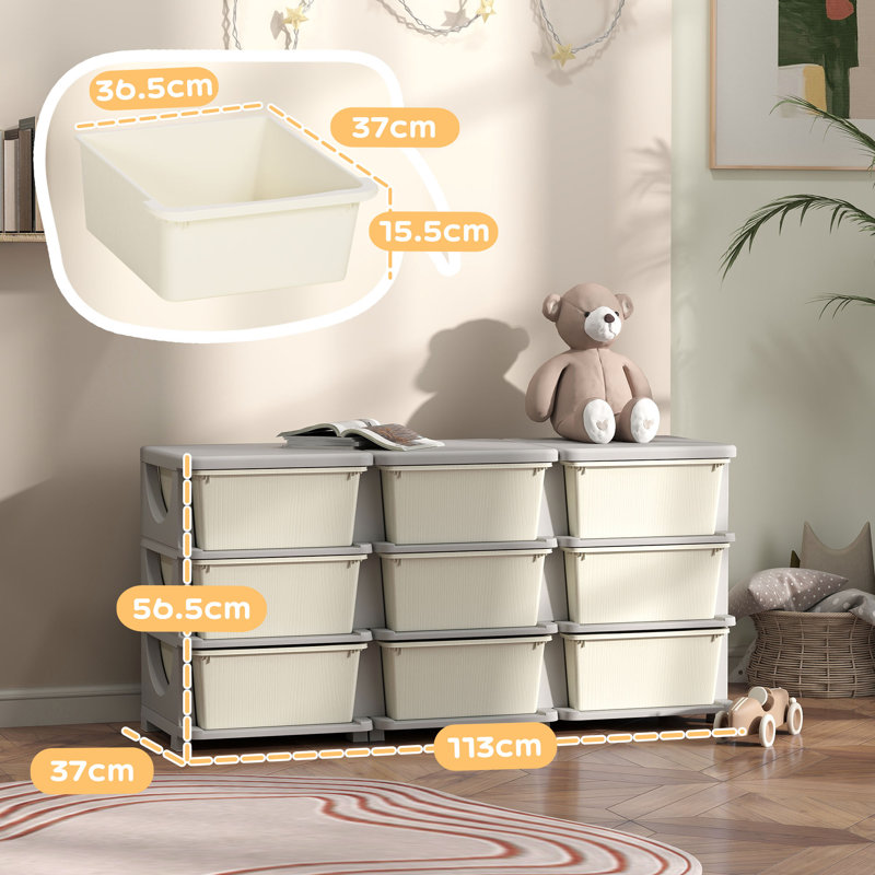 Zoomie Kids Toy Box, Cream