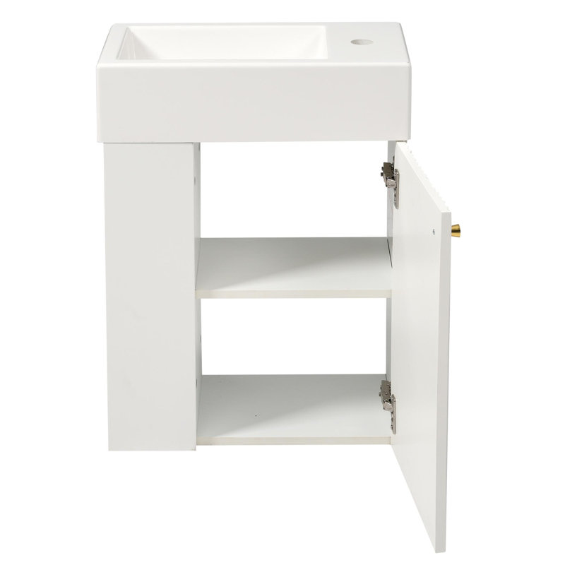 Meuble-lavabo 18,5 po avec lavabo, tablettes ouvertes et fermées