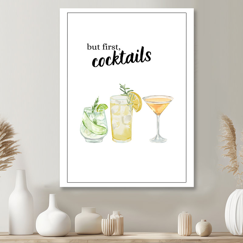 But but, cocktails - salon d'art mural, Sans cadre, H 32 po x l 16 po