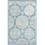 Tapis oriental en polypropylène tissé à la machine en turquoise / gris / jaune-783803622