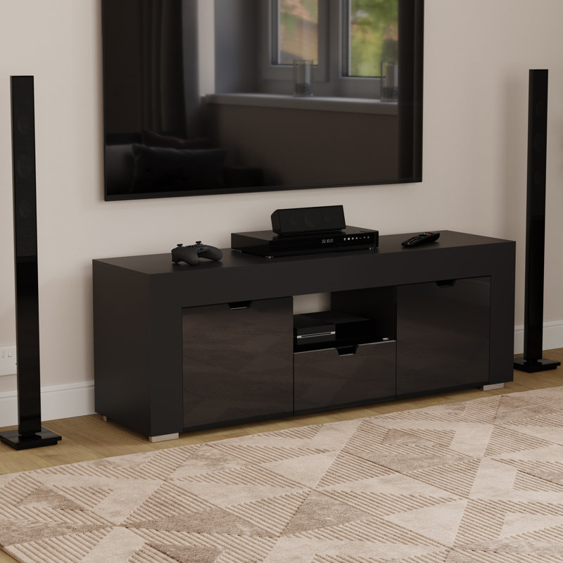 Dayam Unfinished TV Stand for TVs up to 60", Black