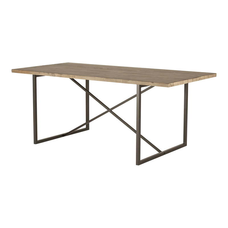Sierra Dining Table, Light Brown/Aged Bronze