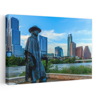 Statue Of Stevie Ray Vaughan On The Shore Of Lady Bird Lake In Downtown Austin Texas Usa Abstract Modern Architecture City Art