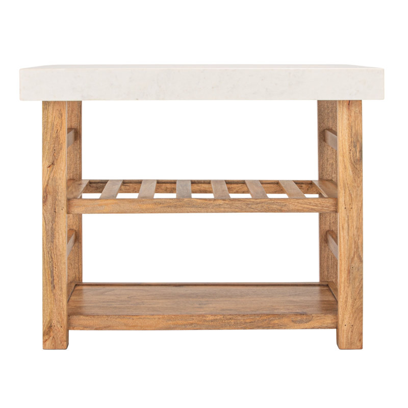 Console en bois et noyer marbré