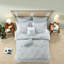 Ensemble de literie en coton brodé Coastal, housse de couette pour très grand lit avec taies décoratives