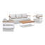 Abertamy 4Pc Upholstered Teak & Aluminum Outdoor Patio Conversation Set