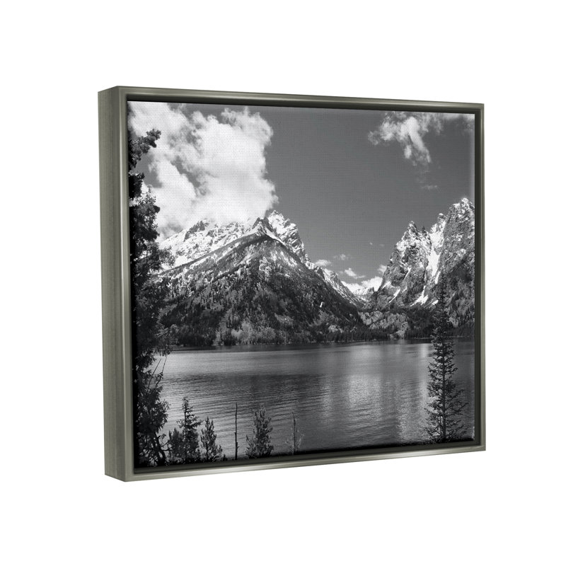 «Nature Pond Landscape» par Steve Toole, H 17 po x l 21 po x P 1,7 po, Cadre flottant gris lustré