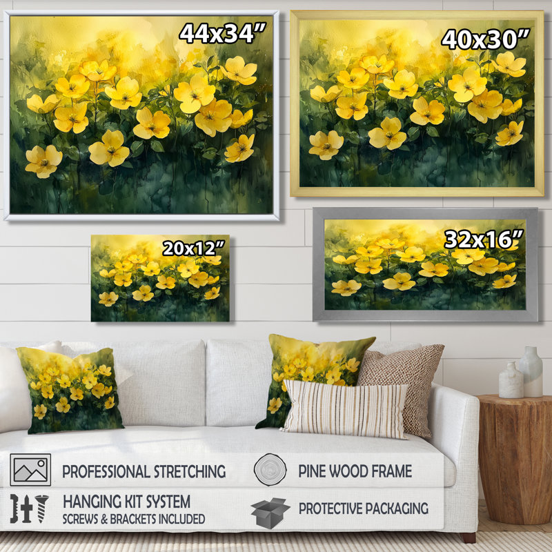 Iolene - Floral Wall Art, H 24 po x l 32 po, Toile tendue, Does Not Apply
