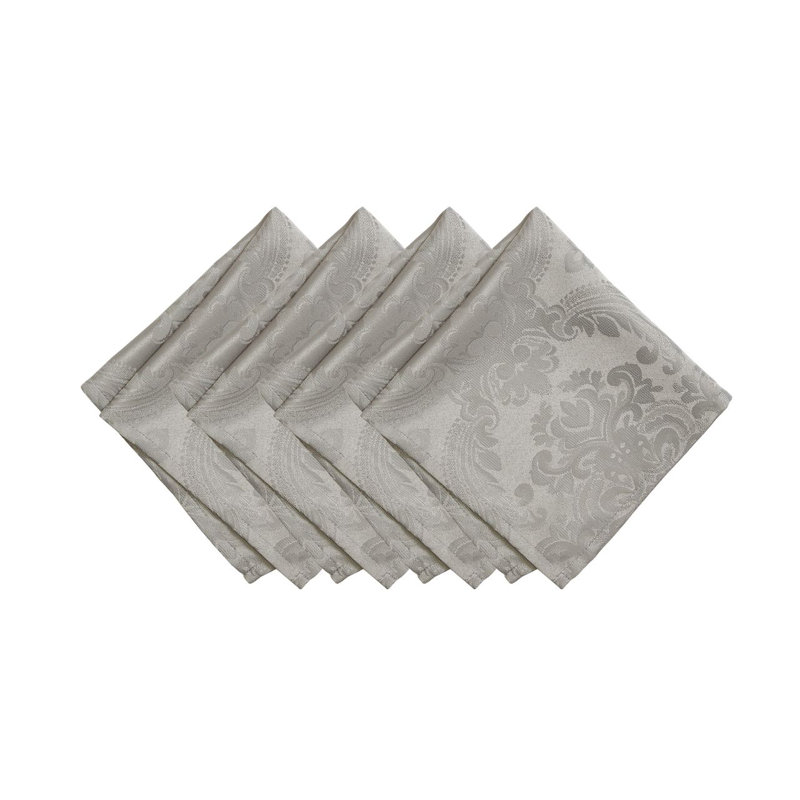 Corson Woven Jacquard Damask 17"x17" Napkin, Silver