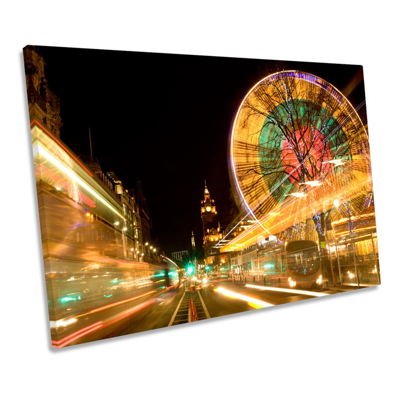 Edinburgh City Princes Street - Wrapped Canvas Print, 30.5cm H x 45.7cm W