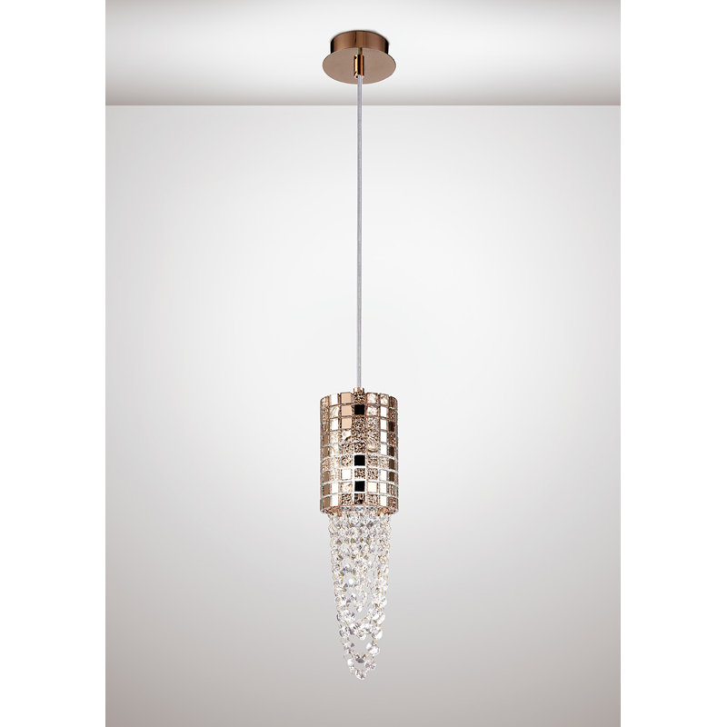 1 - Light Crystal Pendant, Rose Gold