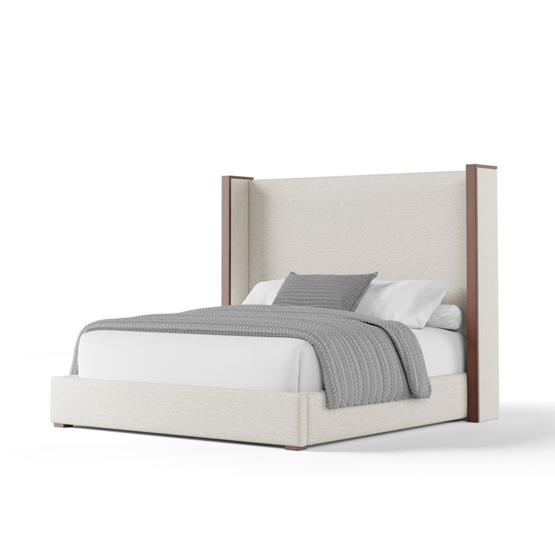 Dipson Upholstered Low Profile Standard Bed, King, Off White Revolution®, Mid Height
